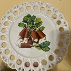 Decorative Plate with Radish Design